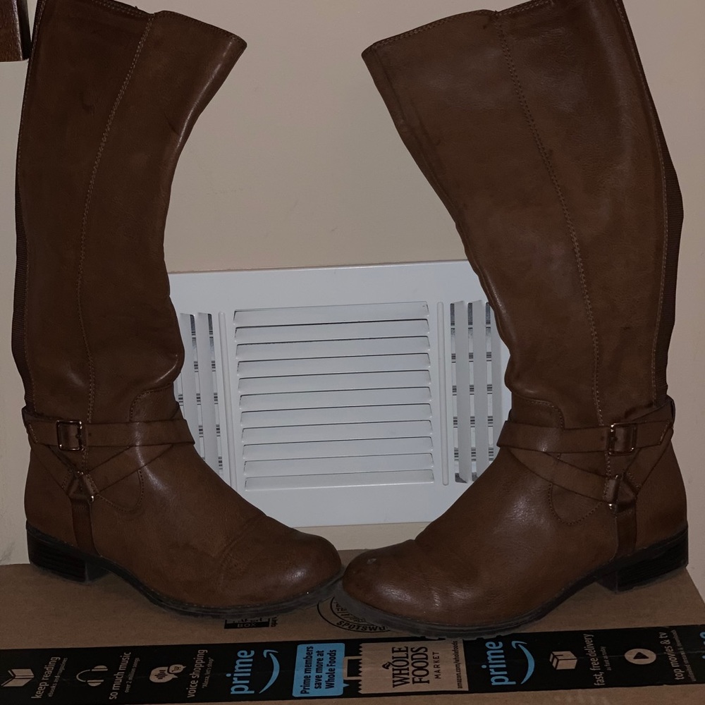 Brown riding boots